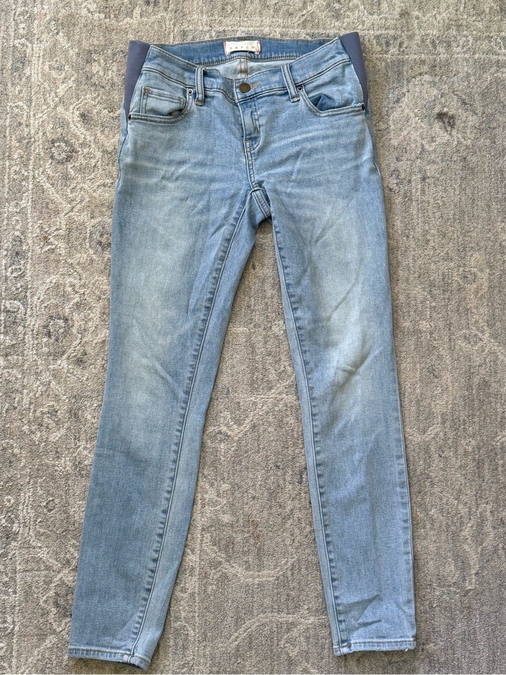 HATCH Under The Bump Slim Light Wash Maternity Jean